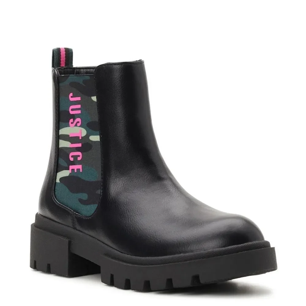 Justice Little Girl & Big Girl Chelsea Lug Bottom Boot, Size 2